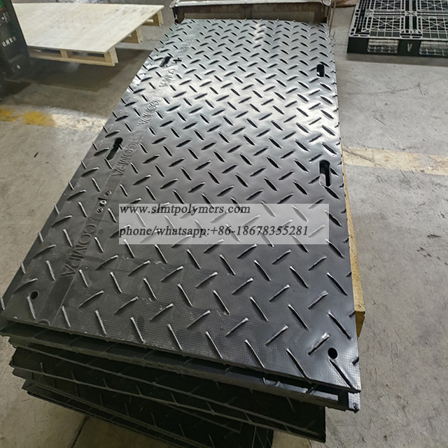 2440*1220*12.7mm HDPE Black Ground Protection Mats