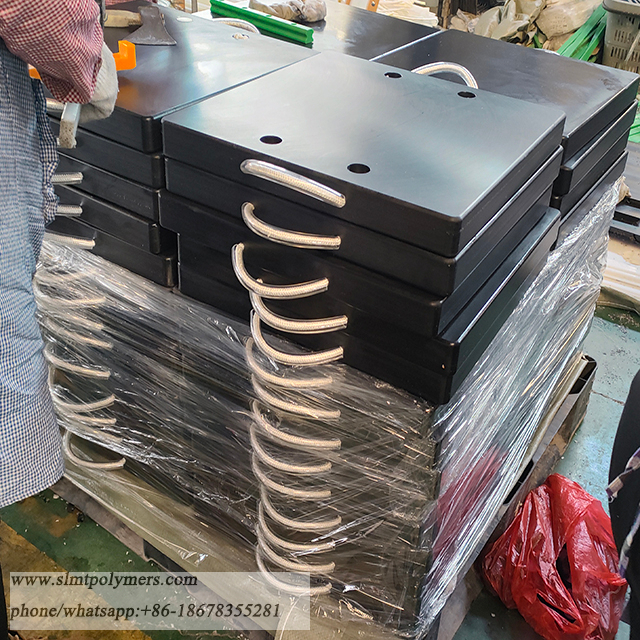 Heavy Load Capacity Crane Mat Customized UHMW-PE Crane Truck Outrigger Pad Crane Stabiliser Pads