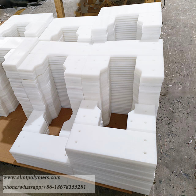 White Color 250 X 100 X 12 Mm UHMW PE DRAG FLIGHT PADDLE