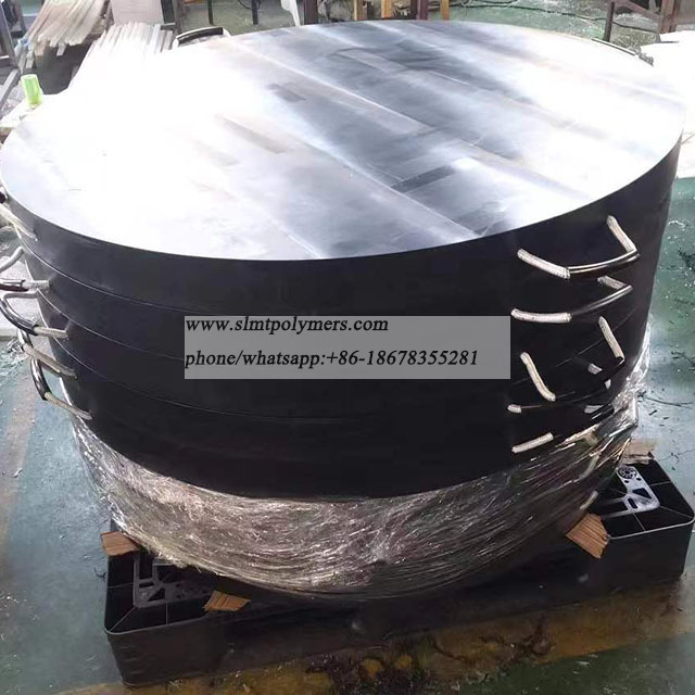 Composite UHMWPE Black Round Pads Outrigger Pads 60Thk