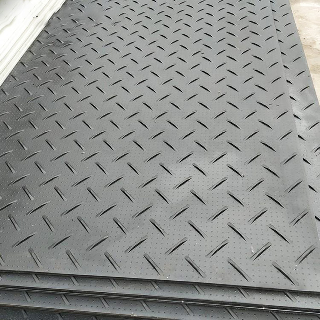 Black HDPE Heavy Equipment Ground Protection Mat Temporary Roadway Mat Tread Plate