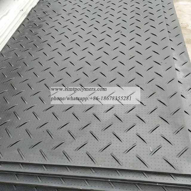 2440*1220*12.7mm HDPE Black Ground Protection Mats
