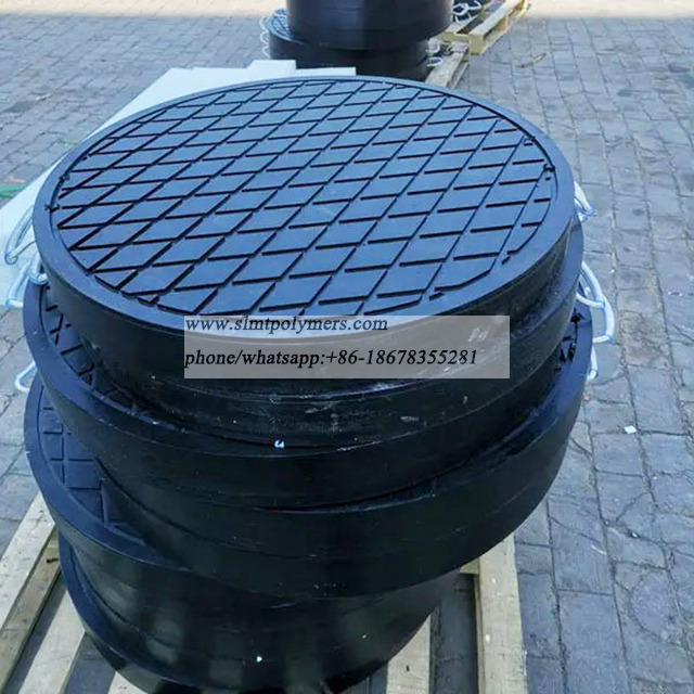 Composite UHMWPE Black Round Pads Outrigger Pads 60Thk