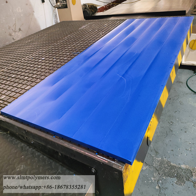 UV Stabilized Tivar 88 Blue UHMW PE Sheets .250" (1/4") Thick X 12" X 24"