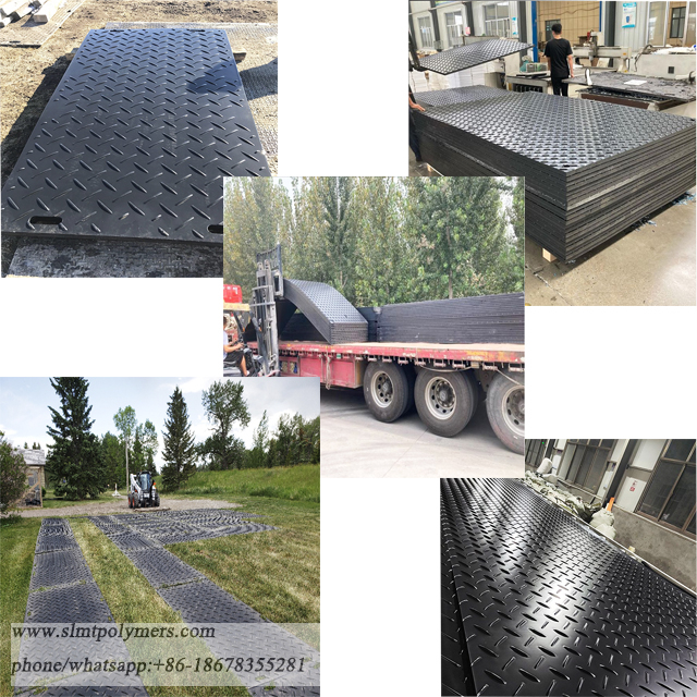 Heavy Duty Ground Protection Mats for Construction on Muddy Road Surfaces in Oil Fields