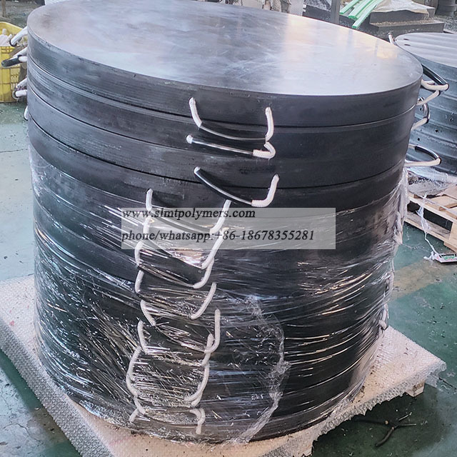 Round UHMWPE Polyethylene Mobile Crane Outrigger Pads Mats