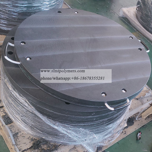 Round UHMWPE Polyethylene Mobile Crane Outrigger Pads Mats