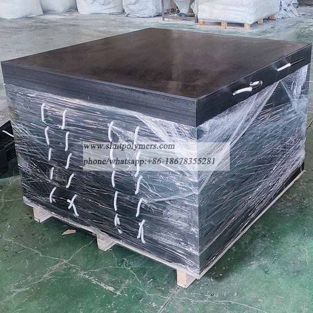 800x800x60mm UHMWPE Crane Leg Pad Plastic Outrigger Pads