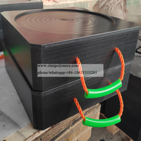 Black 800*800*60mm Outrigger Cranes Leg Pad with Big Load Bearing Support Uhmwpe Plastic Crane Pads